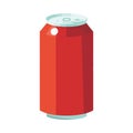 Metallic soda can icon with refreshing cola