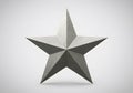 Metallic Star Decoration Five Pointed on Gray Background Royalty Free Stock Photo