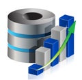 Metallic statistic data base icon illustration