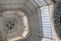 The metallic structue roof in the old historic hall of the San Telmo market, Buenos Aires, Argentina Royalty Free Stock Photo