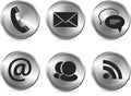 Metallic stylish modern communication icon set