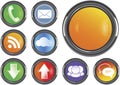 Metallic stylish modern communication icon set