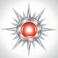 Metallic Sunburst with Glowing Red Center Vector Design Element Royalty Free Stock Photo
