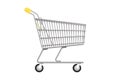 Empty classic shopping cart. Flat side view of shopping cart or trolley Royalty Free Stock Photo