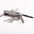 Metallic swiss army knife Royalty Free Stock Photo