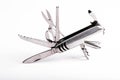 Metallic swiss army knife Royalty Free Stock Photo