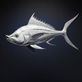 Metallic Swordfish Sculpture In Greyscale: Zbrush 3d Artwork