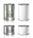 Metallic Tin Cans. Vector illustration