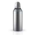 Metallic tin gray aerosol round container