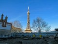 Metallic tower of Fourviere, Tour metallique de Fourviere, steel framework Lyon tower landmark, France Royalty Free Stock Photo