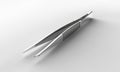 Metallic tweezers isolated on a white background Royalty Free Stock Photo