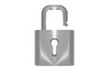 Metallic unlocked padlock object Royalty Free Stock Photo