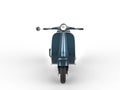 Metallic vintage blue moped