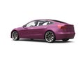 Metallic violet modern electric car - tail view