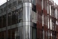 Metallic wall or roof panels. Close-up fragment of minimalist business building interior. Abstract modern Royalty Free Stock Photo