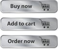 Metallic web elements/buttons for online shopping