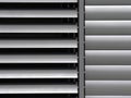 Metallic window shutter at the office building