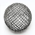 Wire mesh sphere ball design element for crafts and abstract geometric structures isolated on white background Royalty Free Stock Photo