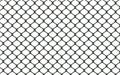 Metallic wired fence pattern on white background