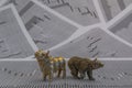 Bull and bear as symbols of stock trading Royalty Free Stock Photo