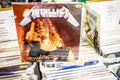 Metallica vinyl album on display for sale, Vinyl, LP, Album, Rock, American heavy metal band, collection of Vinyl background
