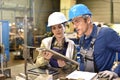Metallurgic workers at workshop Royalty Free Stock Photo