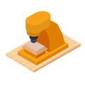 Metallurgical equipment icon isometric vector. Automatic forge equipment icon