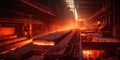 The metallurgical steel shop buzzes with activity as machinery roars, skilled workers shape raw steel into robust