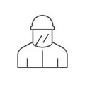 Metallurgist worker line outline icon