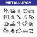 Metallurgy Collection Elements Vector Icons Set Royalty Free Stock Photo