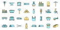 Metallurgy industry icons set vector color line Royalty Free Stock Photo