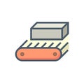 Steel pipe on production line vector icon design. 64x64 pixel perfect and editable line stroke.