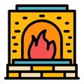 Metallurgy oven icon color outline vector