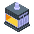 Metallurgy oven icon, isometric style