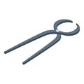 Metallurgy pliers icon, isometric style