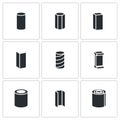 Metallurgy products Vector Icons Set