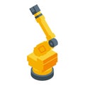 Metallurgy robot arm icon, isometric style