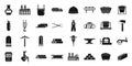 Metallurgy tools icons set, simple style