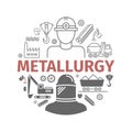 Metallurgy Vector Isolated Flat Icons Set