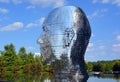 METALmorphosis is a large 7 metre, 13 tonne kinetic sculpture of a human head