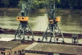 Metals recycling cranes Royalty Free Stock Photo