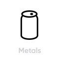 Metals recycling icon. Editable Line Vector. Royalty Free Stock Photo