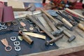 Metalsmith tools on a table