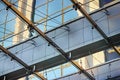 The ceiling of the canopy of a modern building