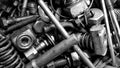 Metalware from steel.Metal fasteners assortment. Bolts, nuts, screws and drill . Metalware. Fasteners fittings. Hardware for fix.
