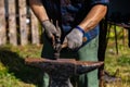 Metalwork artisan at culture festival