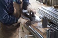 Metalworker in his workshop