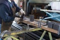 Metalworker at work