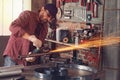 Metalworker working in an engineering workshop