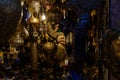 Metalworkers souk at Marrakech medina Royalty Free Stock Photo